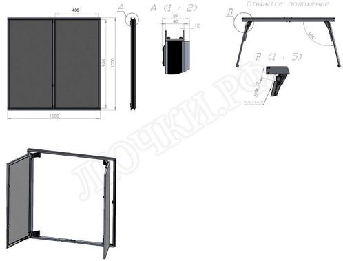 Люк под плитку Нажимной Секрет-Лайт 450*450 Люк под плитку Нажимной Секрет-Лайт 450*450